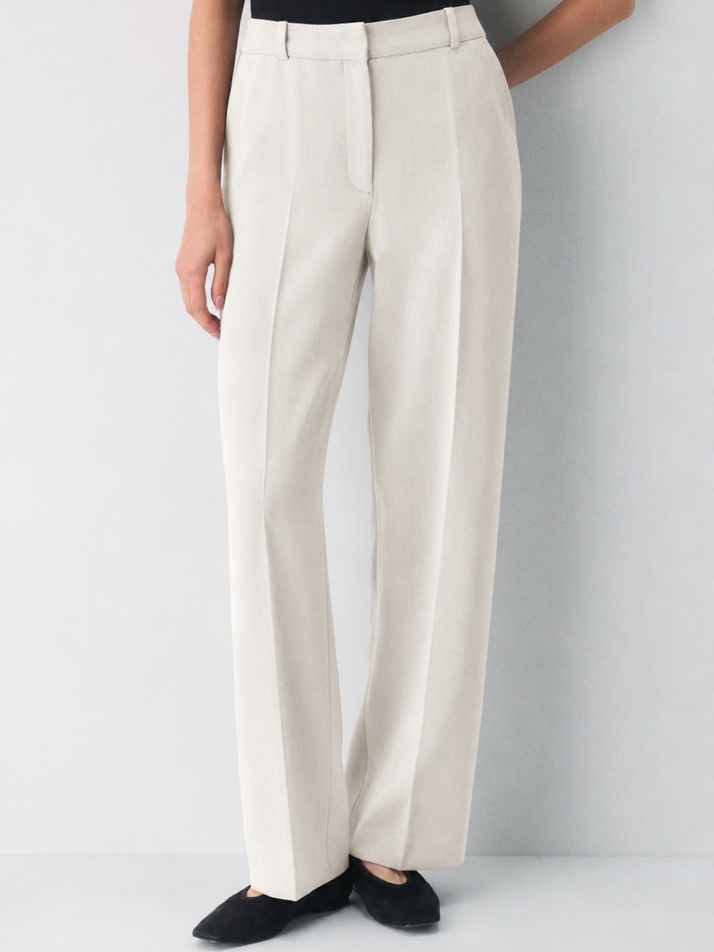 NWT Aritzia Babaton Agency Pants Trousers Light Cream White
